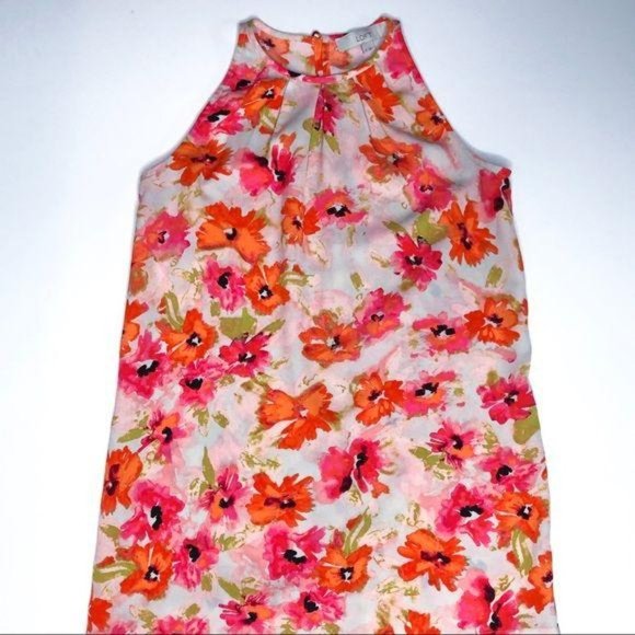 LOFT Orange Floral Shift Dress - Picture 2 of 7